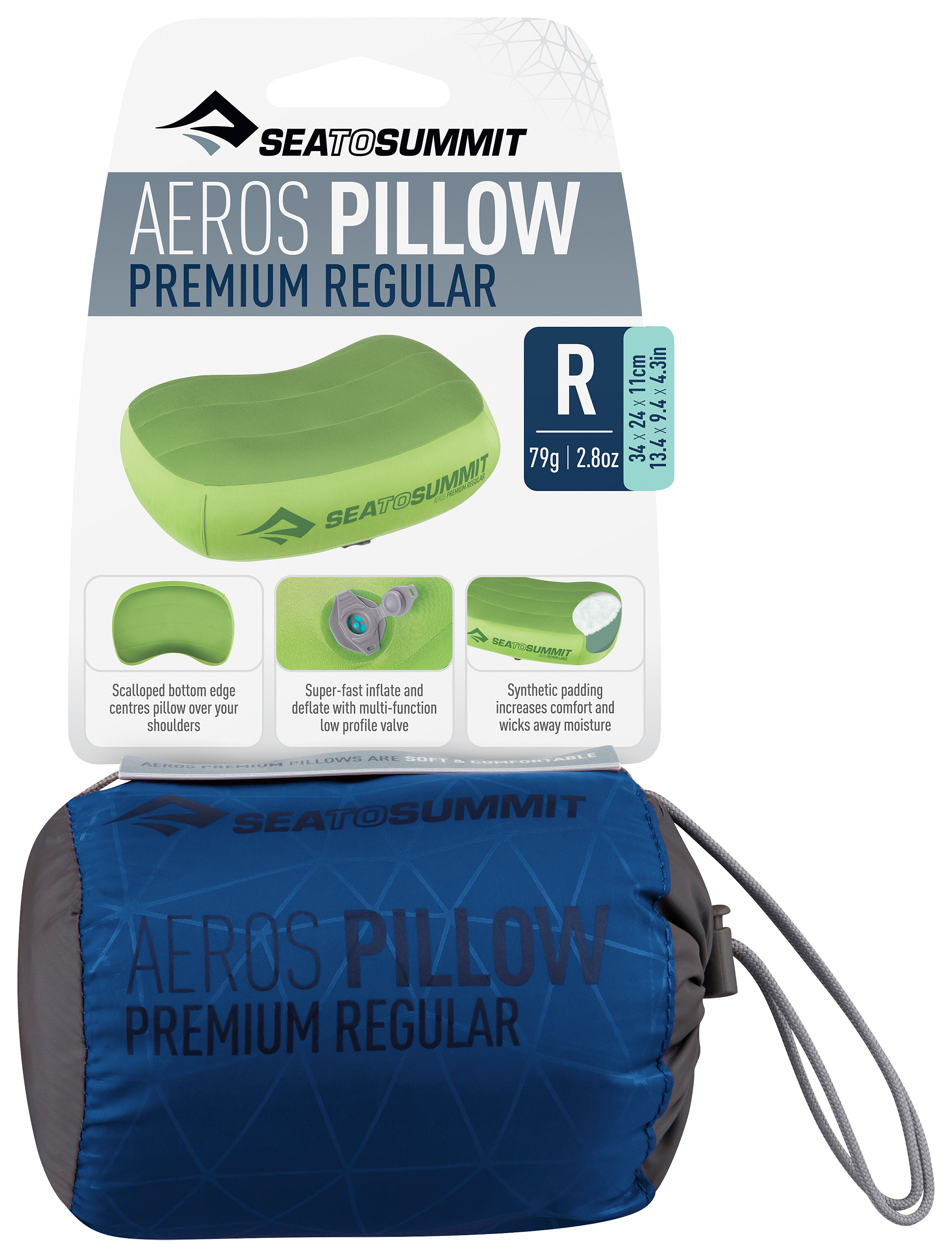 Sea to Summit 571-34 Aeros Premium Pillow, Navy Blue - Regular - Bild 6 von 6