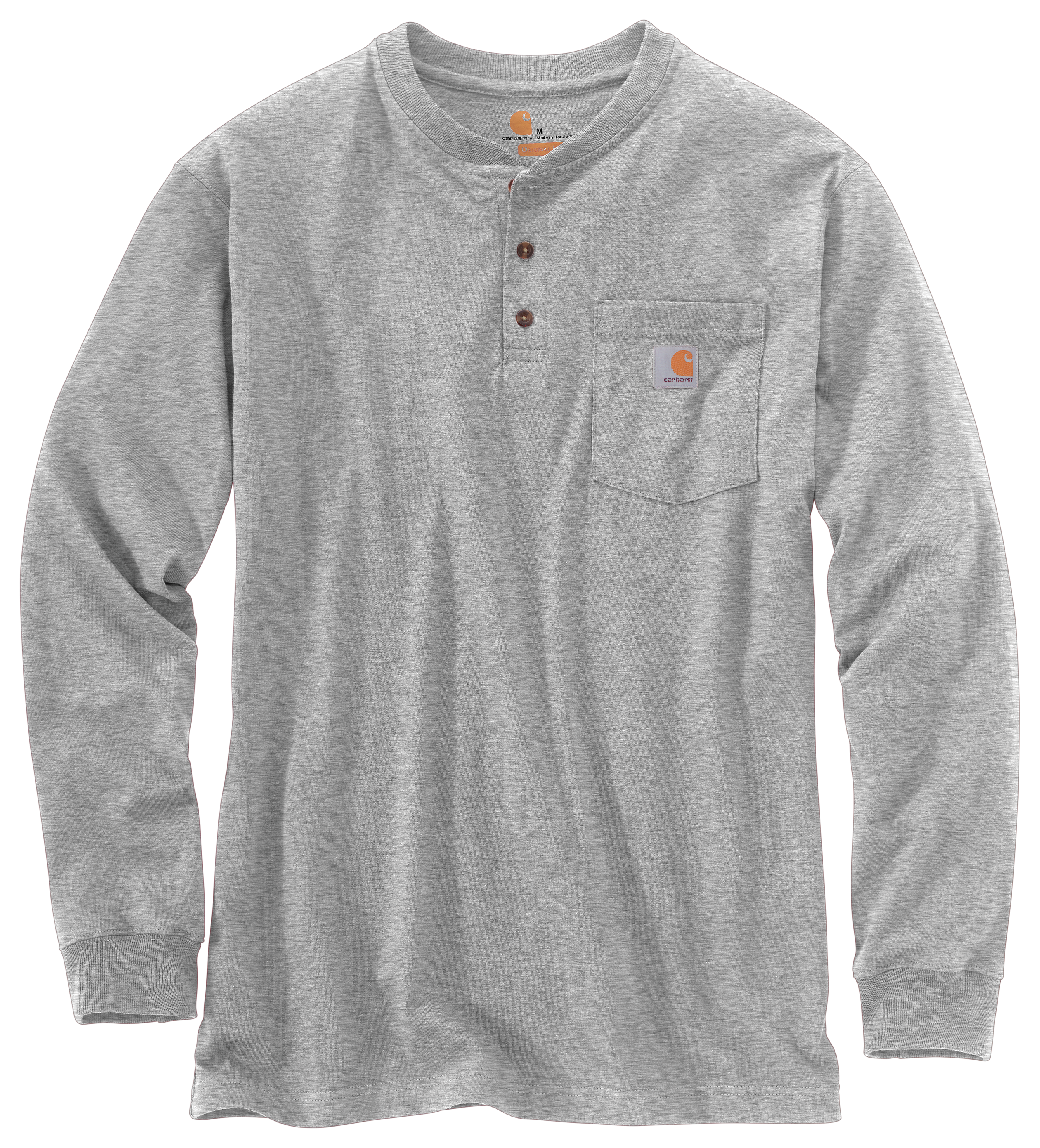Carhartt Loose Fit Heavyweight Long-Sleeve Pocket Henley - Heather Gray - L 5990₽