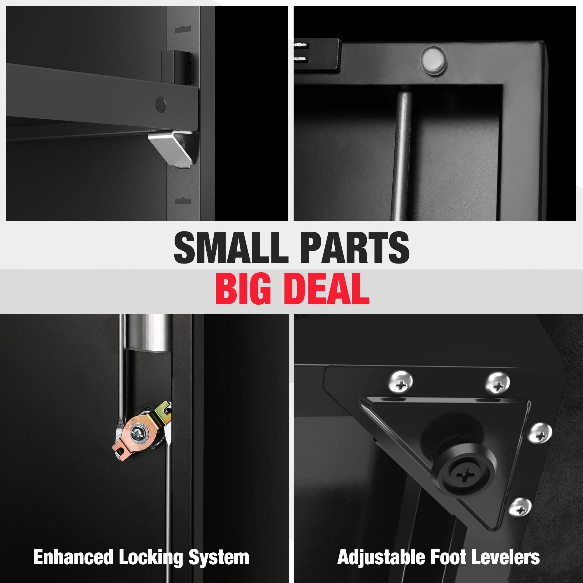 WORKPRO Black Small Industrial Metal Storage Cabinet w/Doors & Shelves -