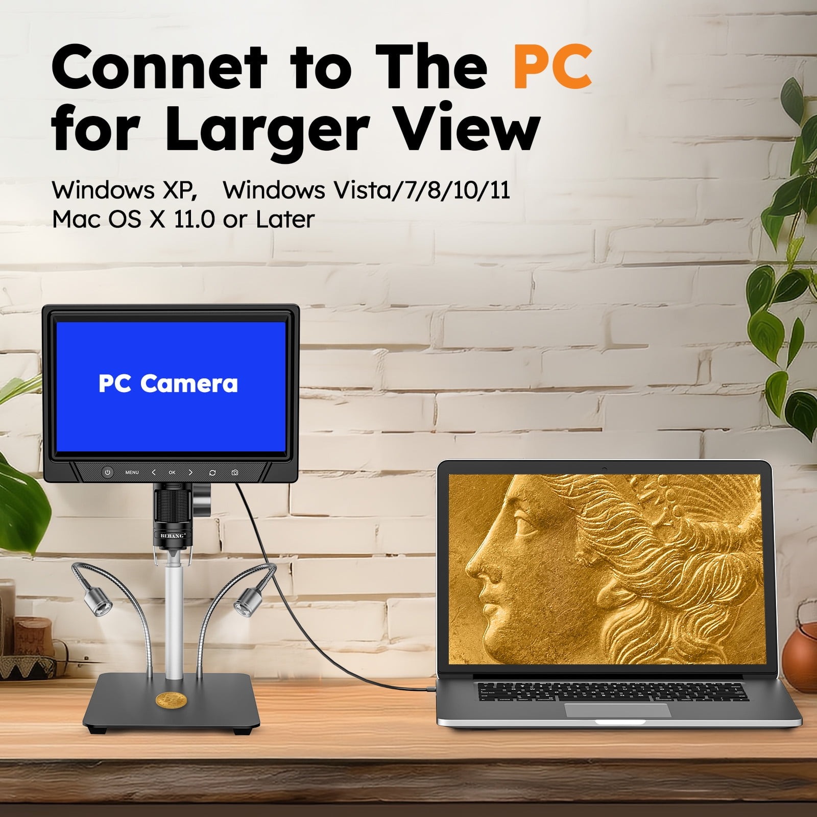 BEBANG 1200X Soldering 10.1" LCD Digital Microscope - HD Rotatable Screen