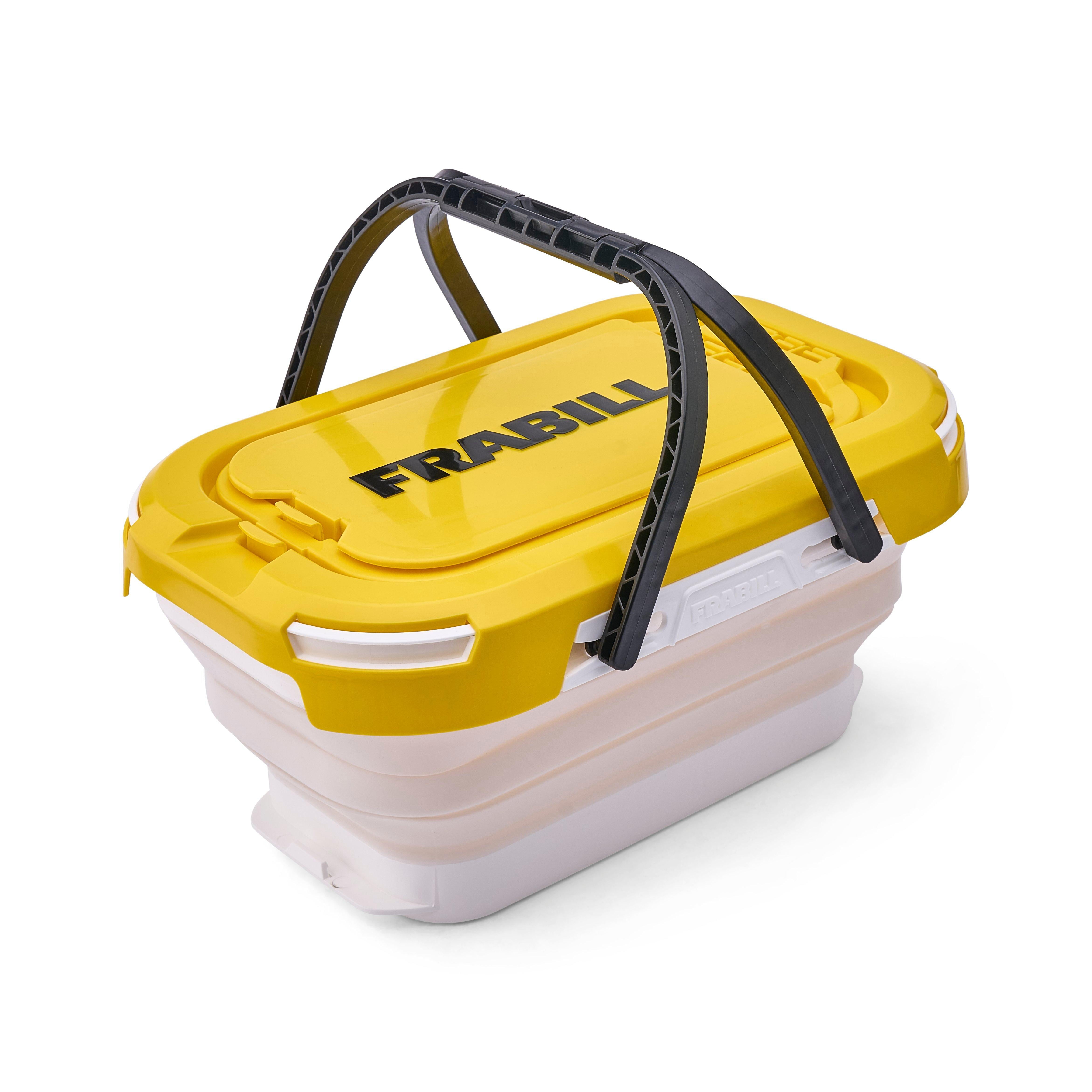 Frabill Collapsible Fishing Bait Bucket with Built-In Aerator, 6 Quart Capacity,