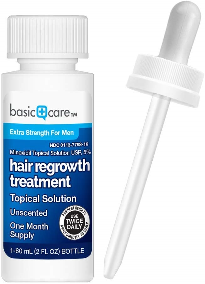 Basic Care Minoxidil Topical Solution Hair Regrowth Treatment for Men