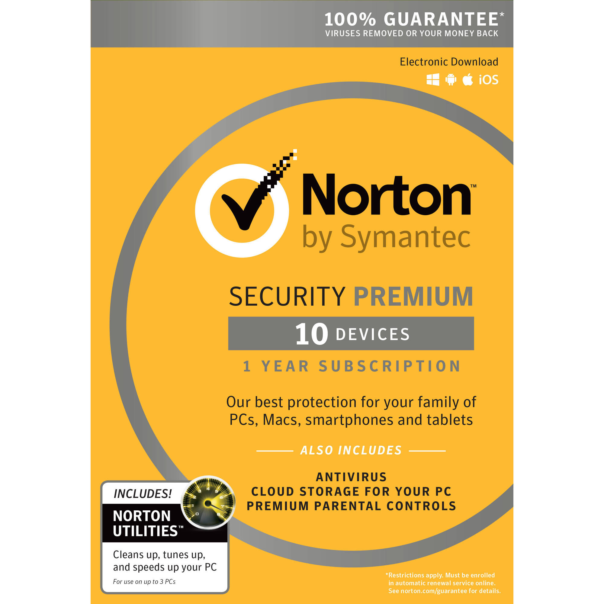 Norton Security Premium, 1 User, 10 Devices plus Norton ...